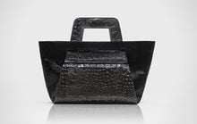 Pony Hair Black with Black Embossed Croc