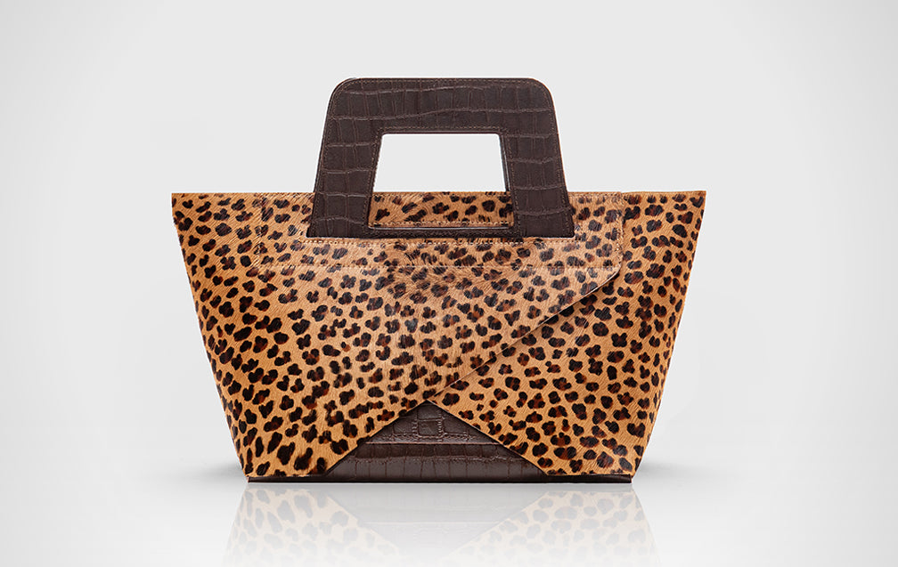 NEW ARRIVAL. Pony Hair Leopard with Embossed Leather