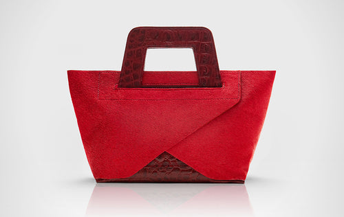 Pony Hair Red with Red Embossed Croc