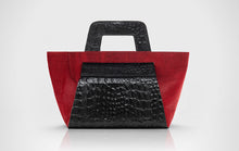 Pony Hair Red with Black Embossed Croc