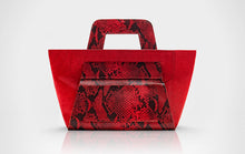 Pony Hair Red with Python Design Leather