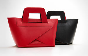 Reversible Red and Black Cowhide Leather